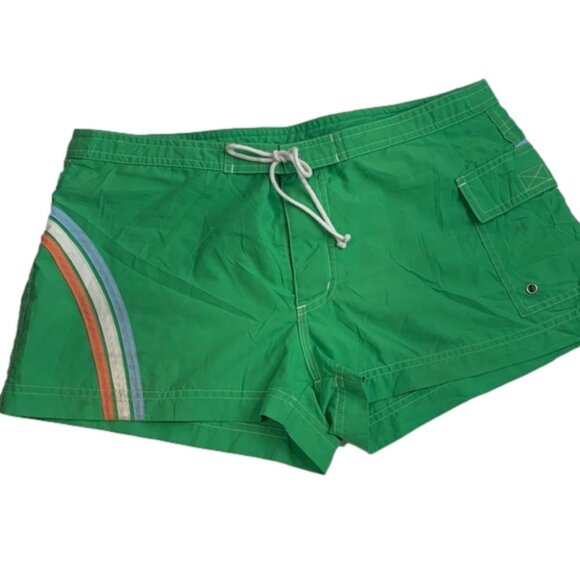 SOLD Campus Crew Green Swim Board Shorts - Picture 2 of 9